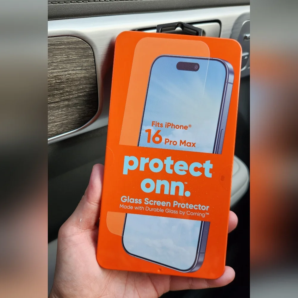 Onn iphone 16 pro max glass screen protector